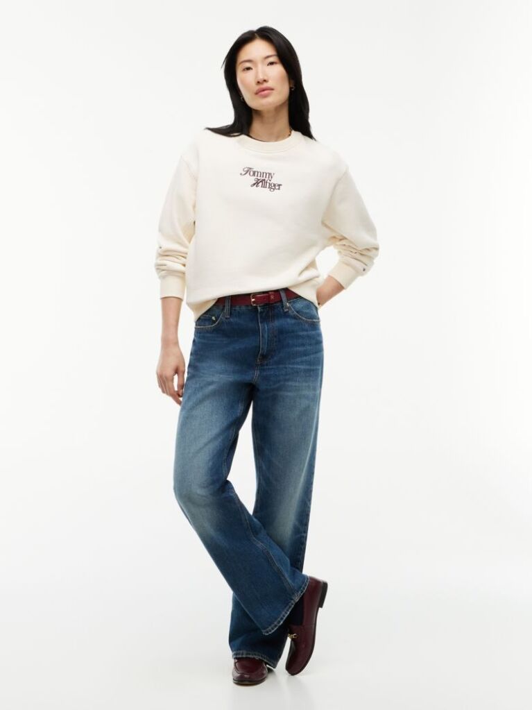 Beige Logo Relaxed Terry Sweatshirt  Women
