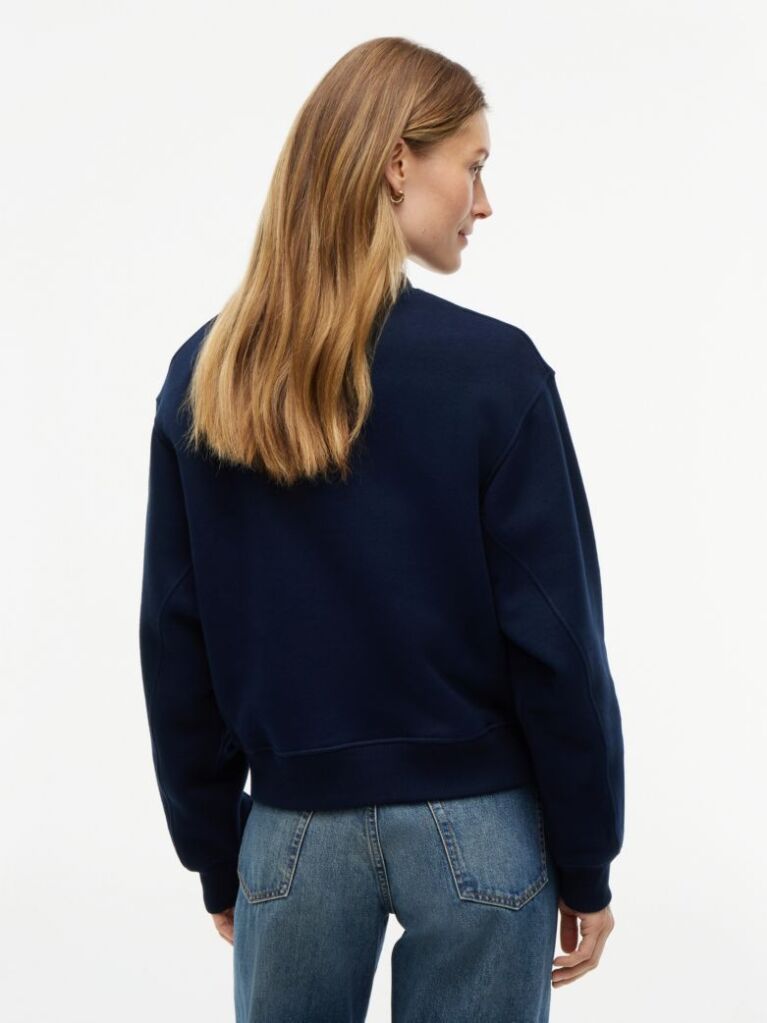 Blue Logo Relaxed Terry Sweatshirt  Women