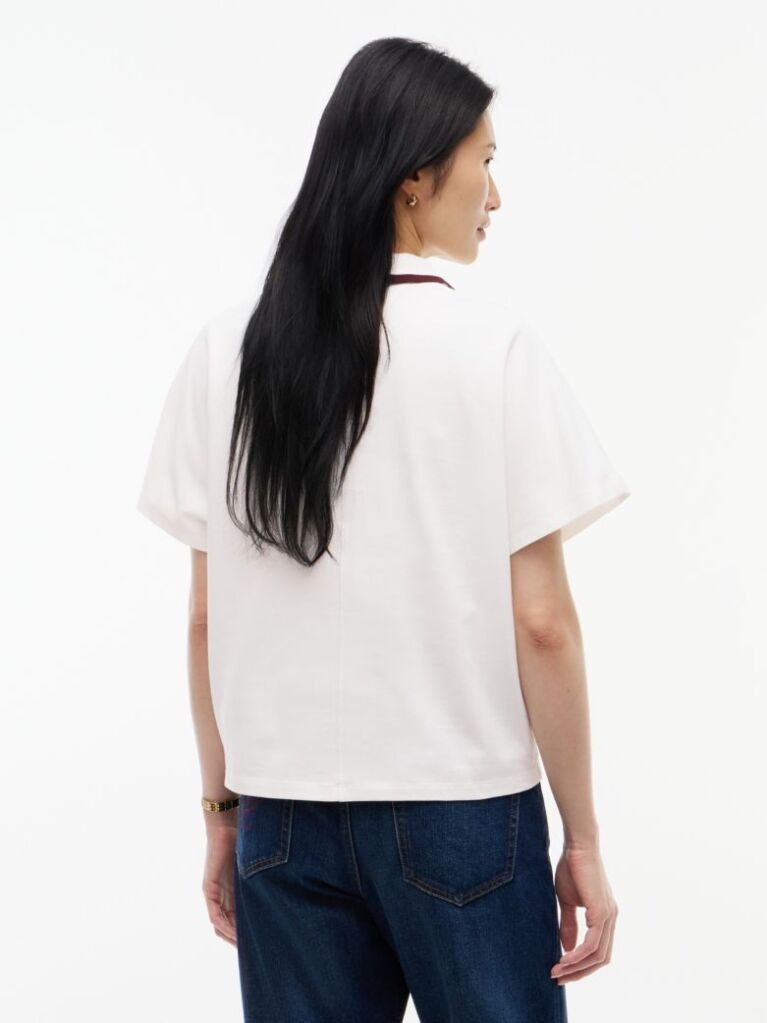 Beige Relaxed Fit Logo Polo Shirt  Women