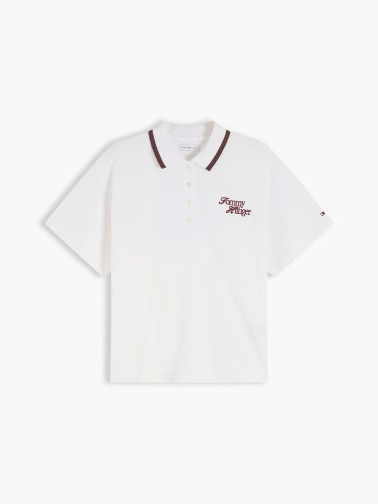 Beige Relaxed Fit Logo Polo Shirt  Women