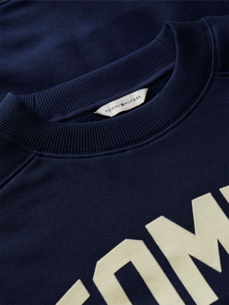 Μπλε Oversized Φούτερ Με Varsity Λογότυπο   Γυναίκες
