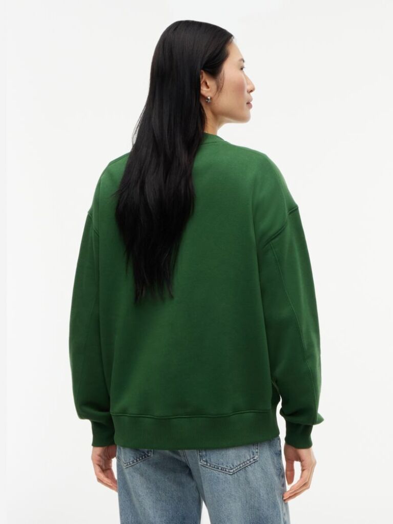 Πράσινο Oversized Φούτερ Με Varsity Λογότυπο   Γυναίκες