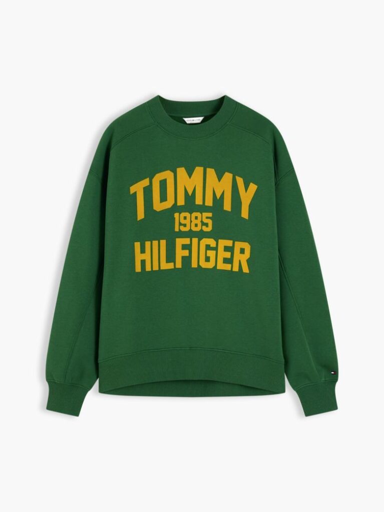 Πράσινο Oversized Φούτερ Με Varsity Λογότυπο   Γυναίκες