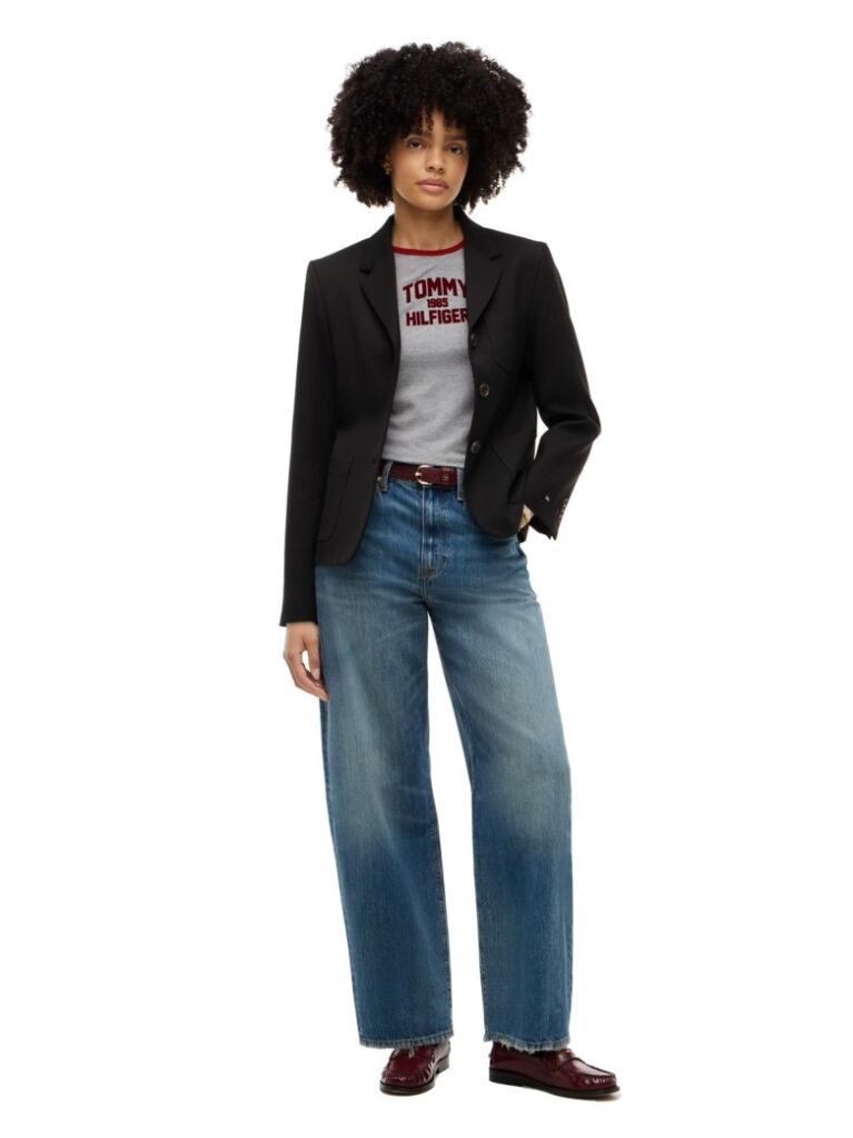 Black Timeless Wool Blend Single Breasted Blazer  Women