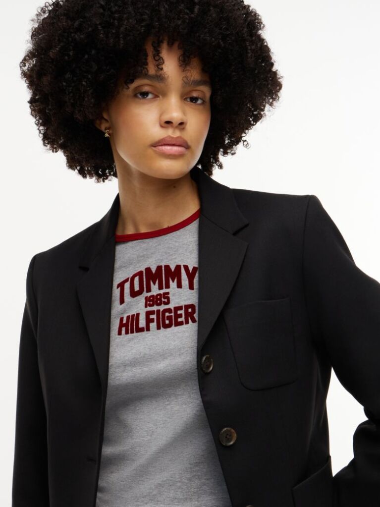 Black Timeless Wool Blend Single Breasted Blazer  Women