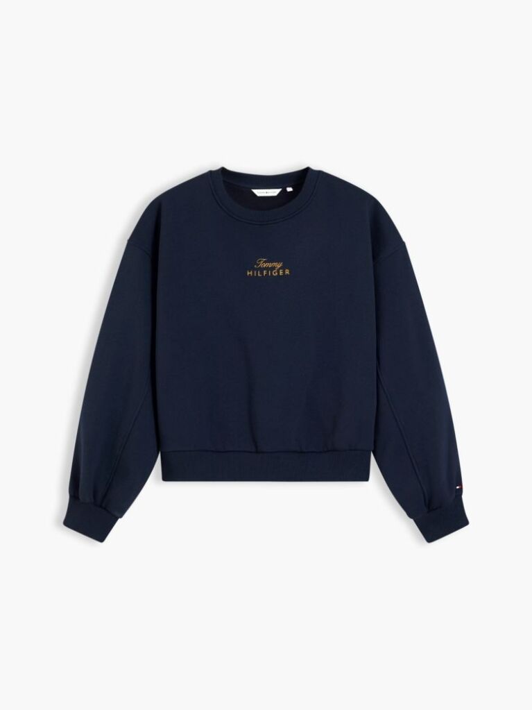 Blue Logo Embroidery Relaxed Fleece Jumper  Women