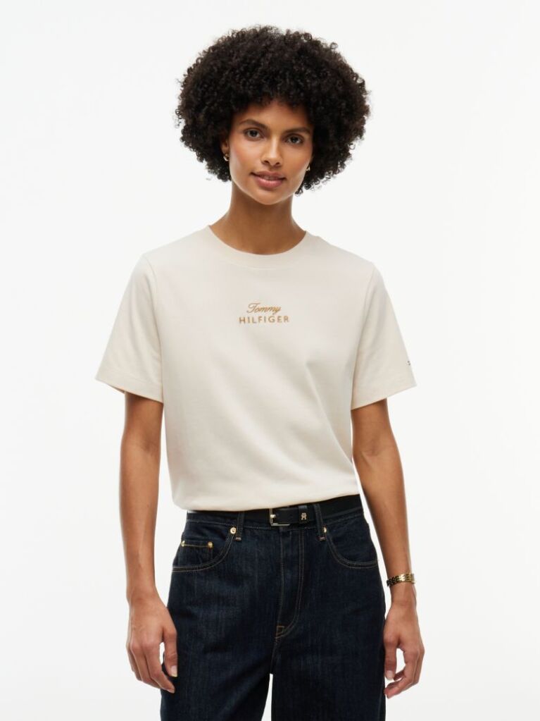 Logo Embroidery Crew Neck T-Shirt — Sugarcane