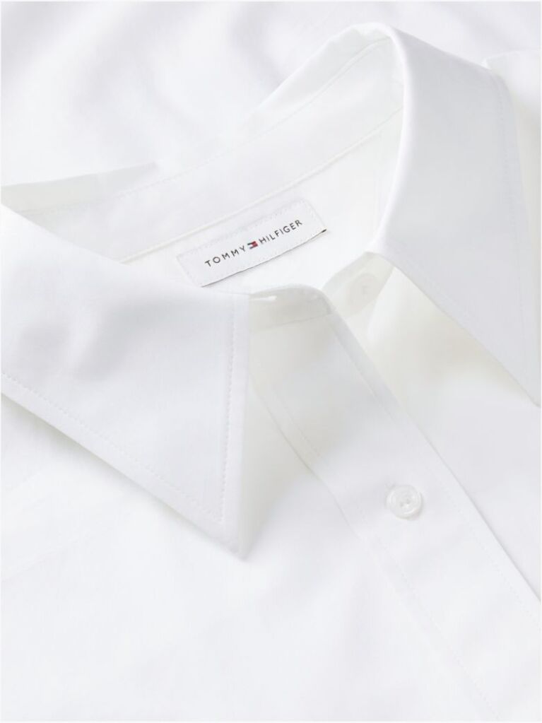 White Relaxed Fit Double Cuff Poplin Shirt  Women