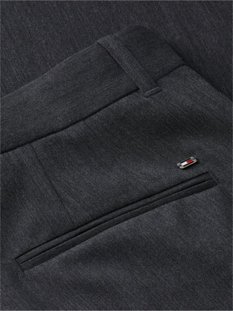 Grey Pleated Twill Wide Leg Trousers  Women