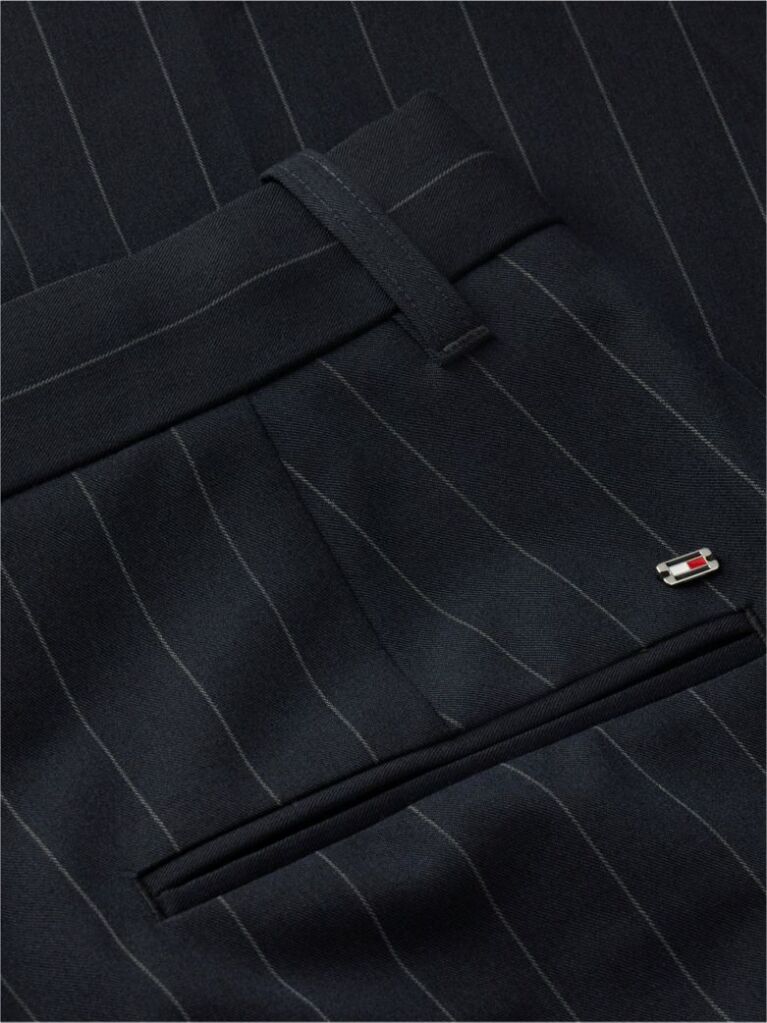 Blue Straight Leg Twill Trousers  Women