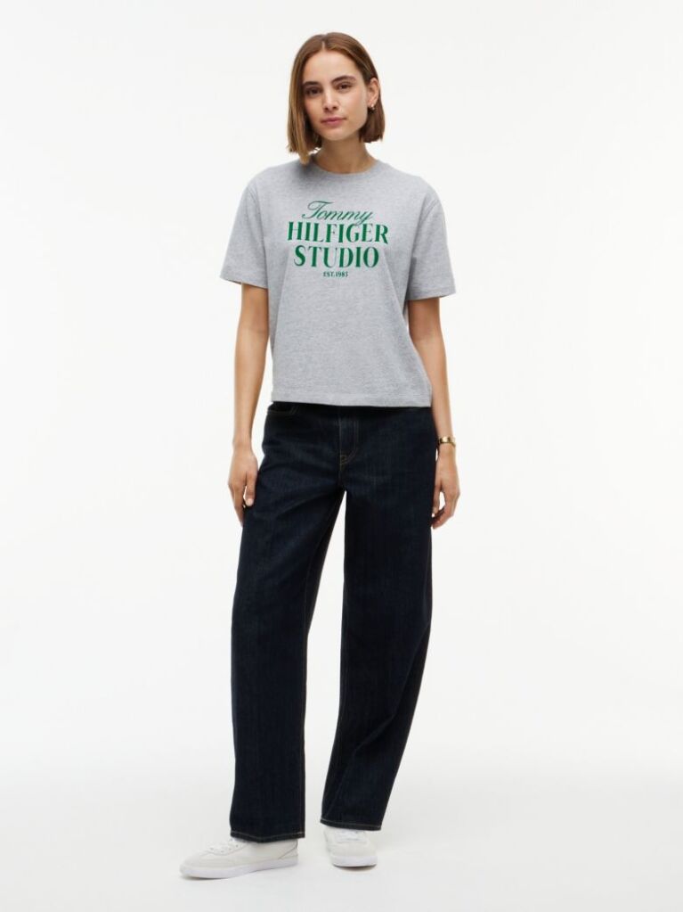 Grey Logo Relaxed Jersey T-Shirt  Women