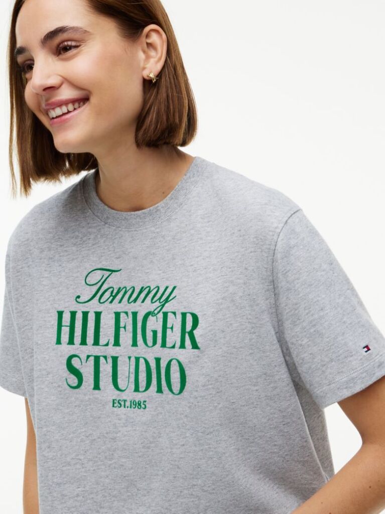 Grey Logo Relaxed Jersey T-Shirt  Women
