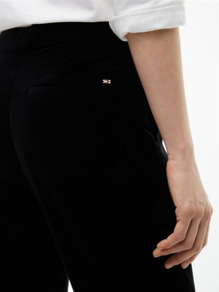 Μαύρο Slim Βελουτέ Παντελόνι Σε Bootcut Γραμμή  Γυναίκες