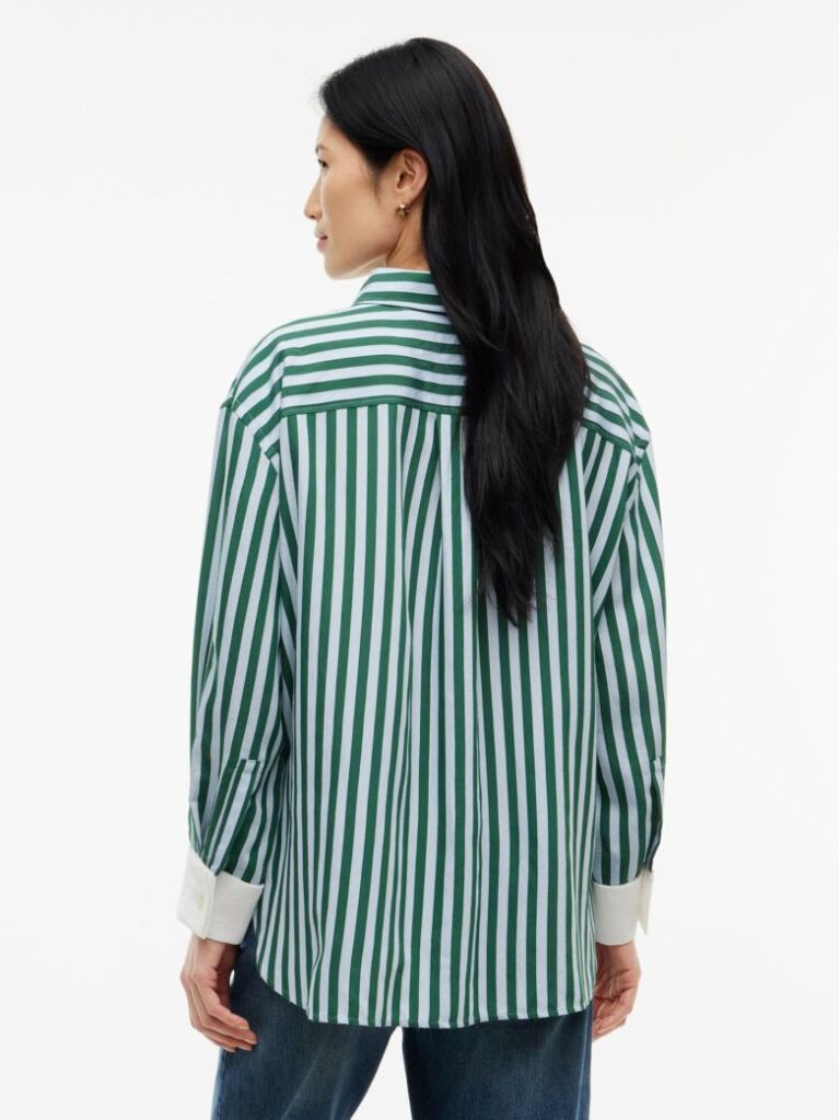 Multi Relaxed Fit Stripe Double Cuff Shirt  Women