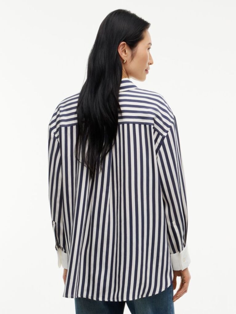 Multi Relaxed Fit Stripe Double Cuff Shirt  Women