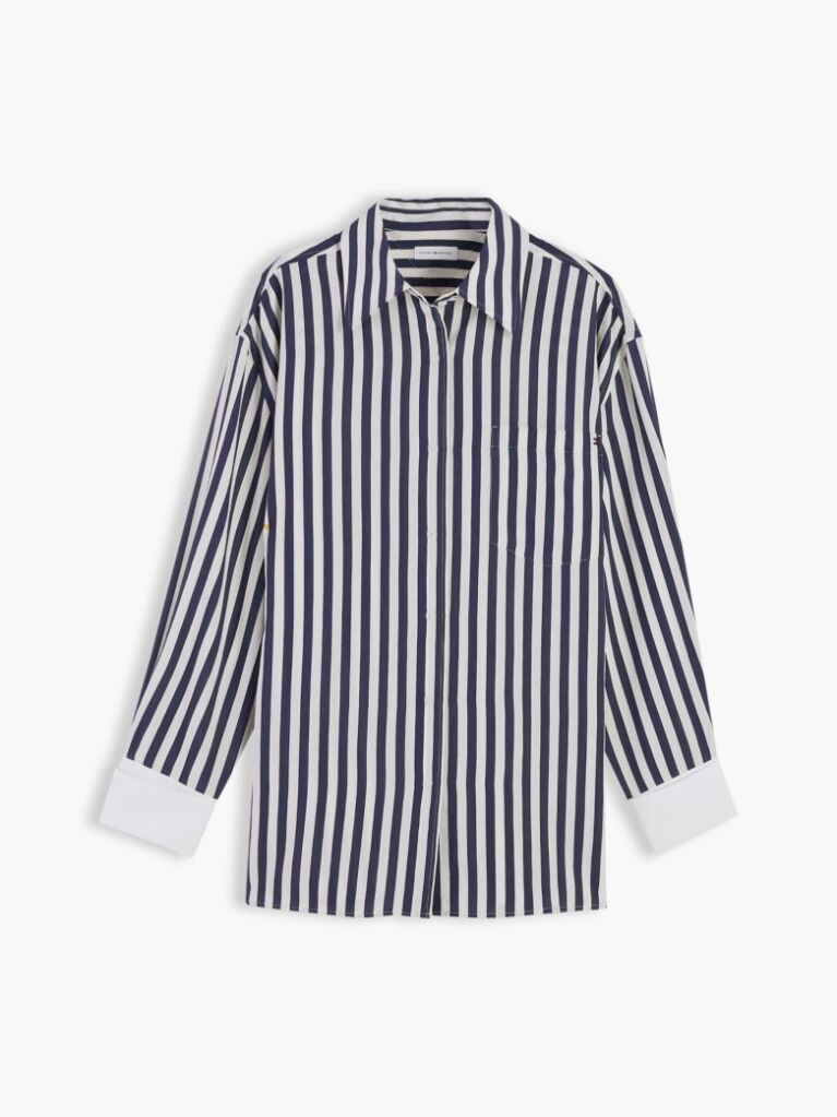 Multi Relaxed Fit Stripe Double Cuff Shirt  Women