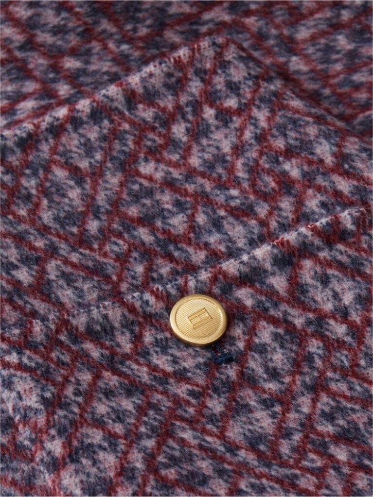 Multi Gold-Tone Button Wool Blend Mini Skirt  Women