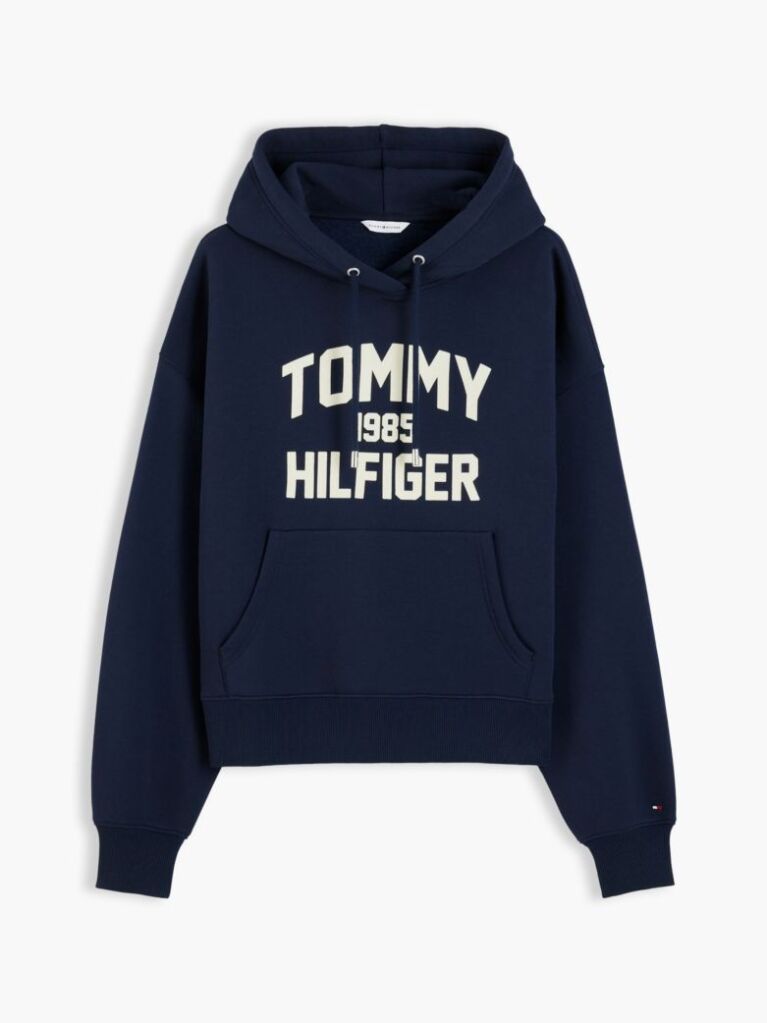 Μπλε Άνετο Fleece Hoody Με Varsity Λογότυπο  Γυναίκες
