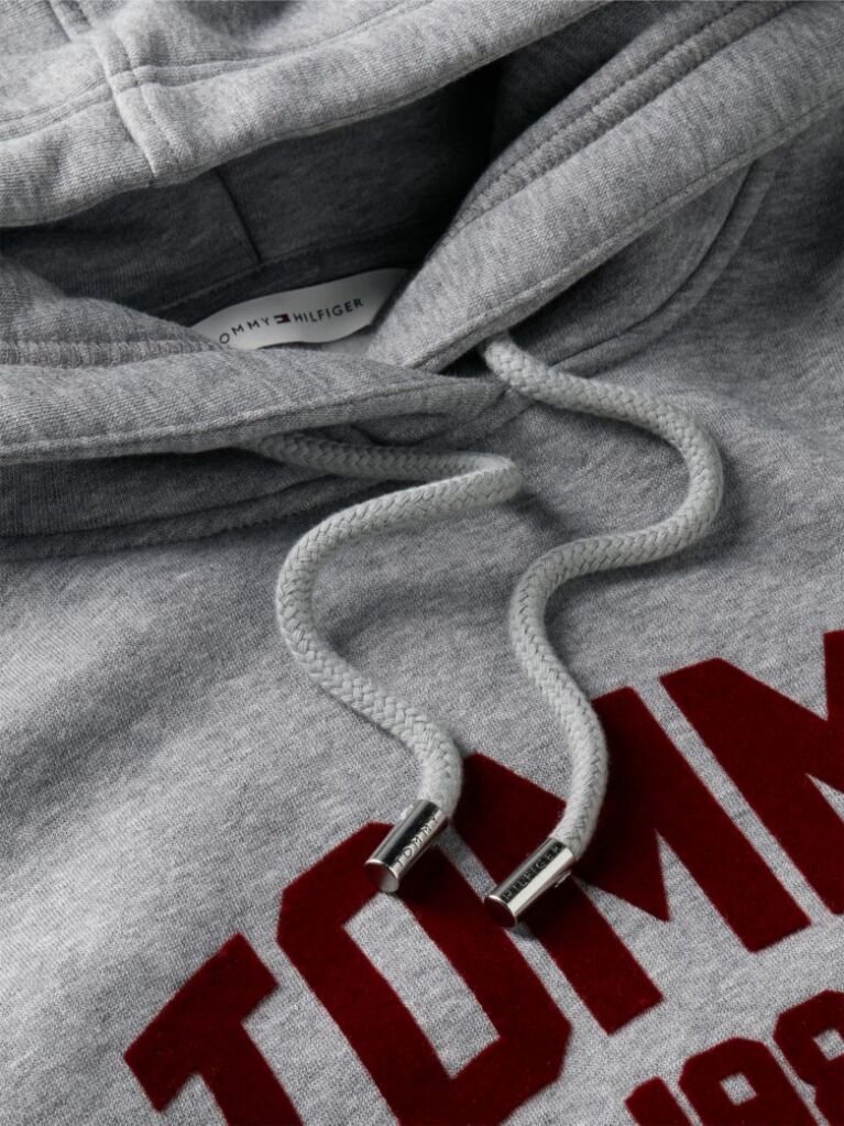 Γκρι Άνετο Fleece Hoody Με Varsity Λογότυπο  Γυναίκες