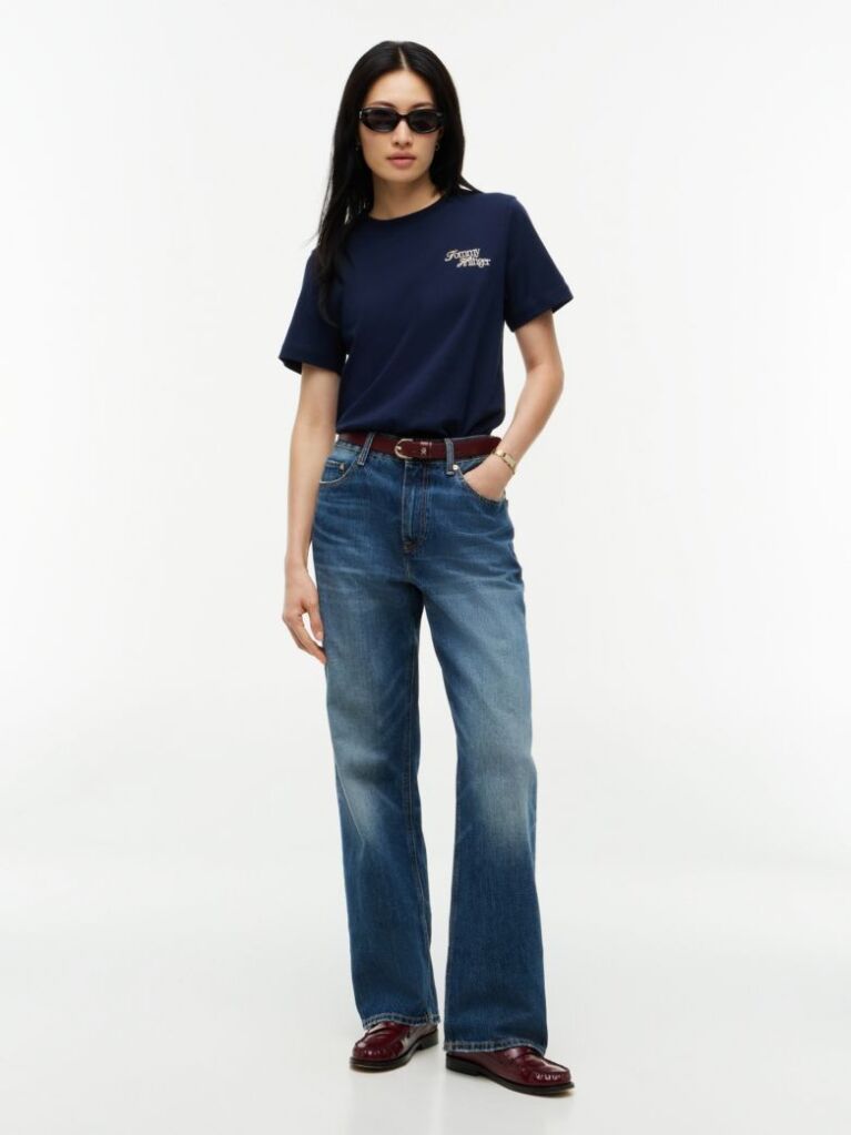 Blue Logo Jersey Crew Neck T-Shirt  Women
