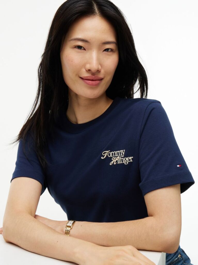Blue Logo Jersey Crew Neck T-Shirt  Women