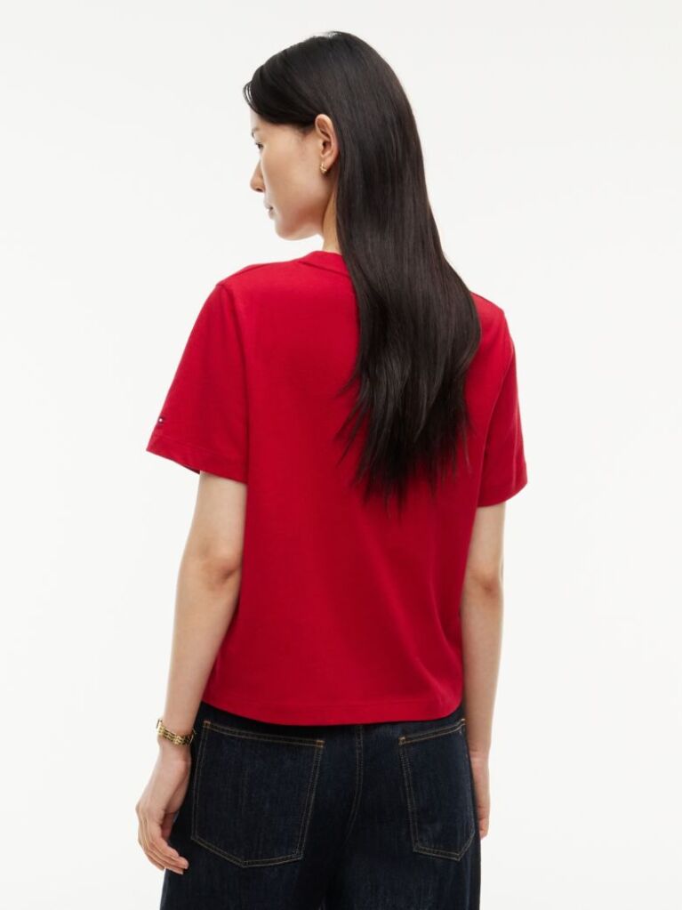 Red Logo Jersey Crew Neck T-Shirt  Women