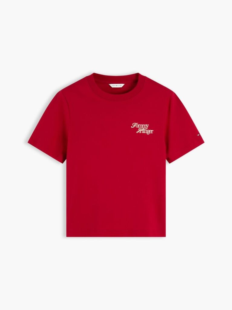 Red Logo Jersey Crew Neck T-Shirt  Women