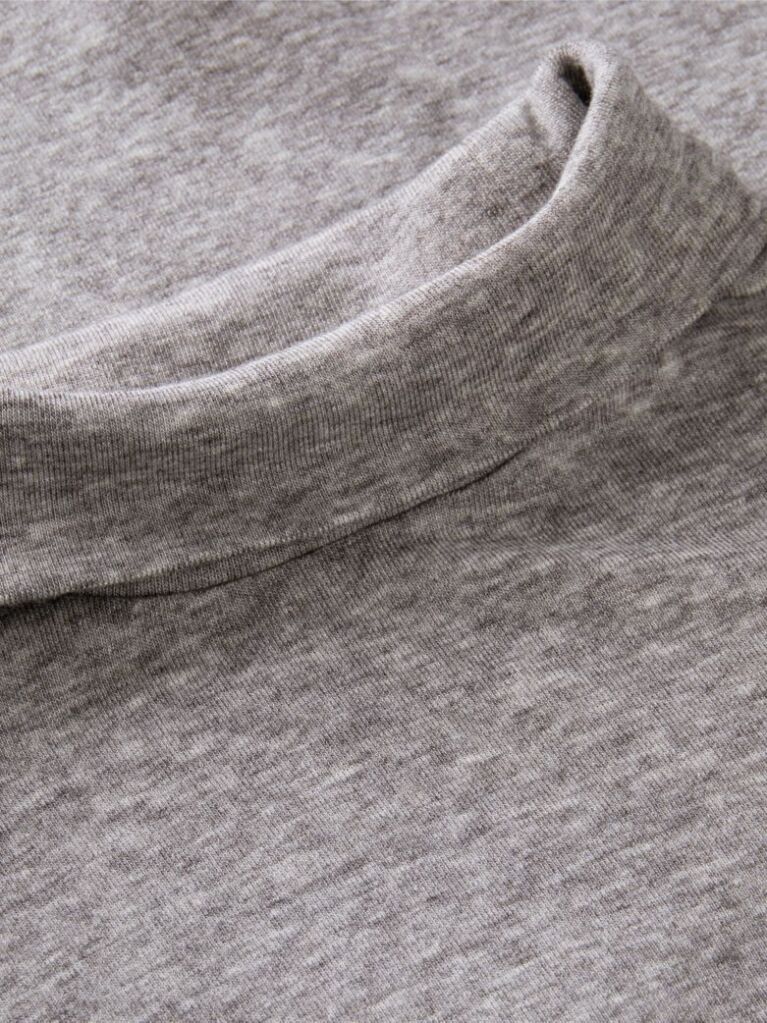 Grey Slim Mock Neck Long Sleeve Top  Women