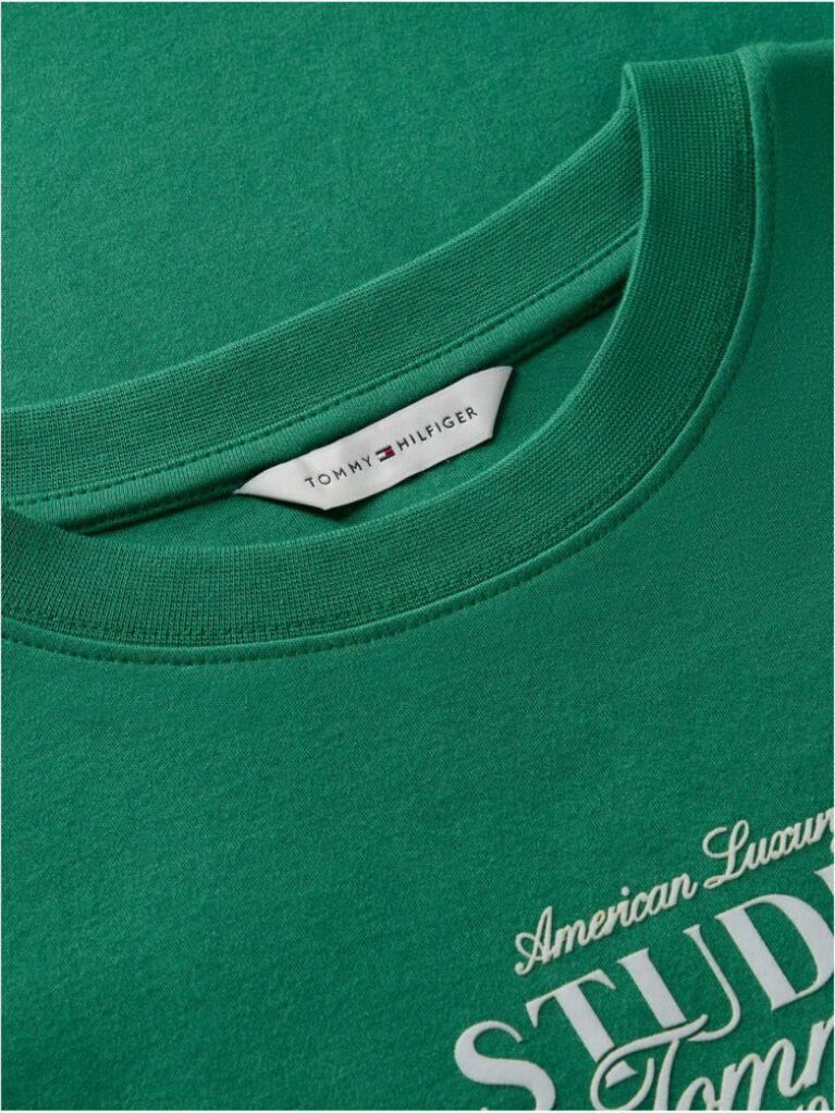 Green Logo Interlock Knit Crew Neck T-Shirt  Women