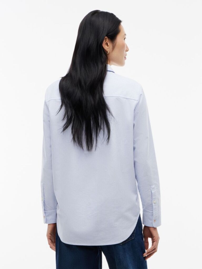 Blue Regular Fit Embellished Crest Oxford Shirt  Women