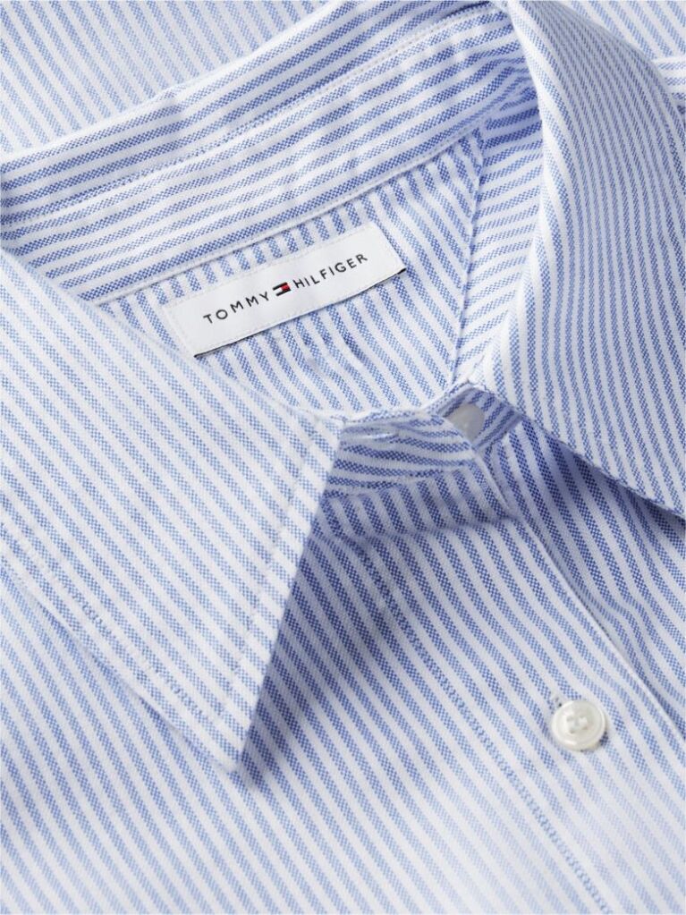 Blue Regular Fit Embellished Crest Oxford Shirt  Women