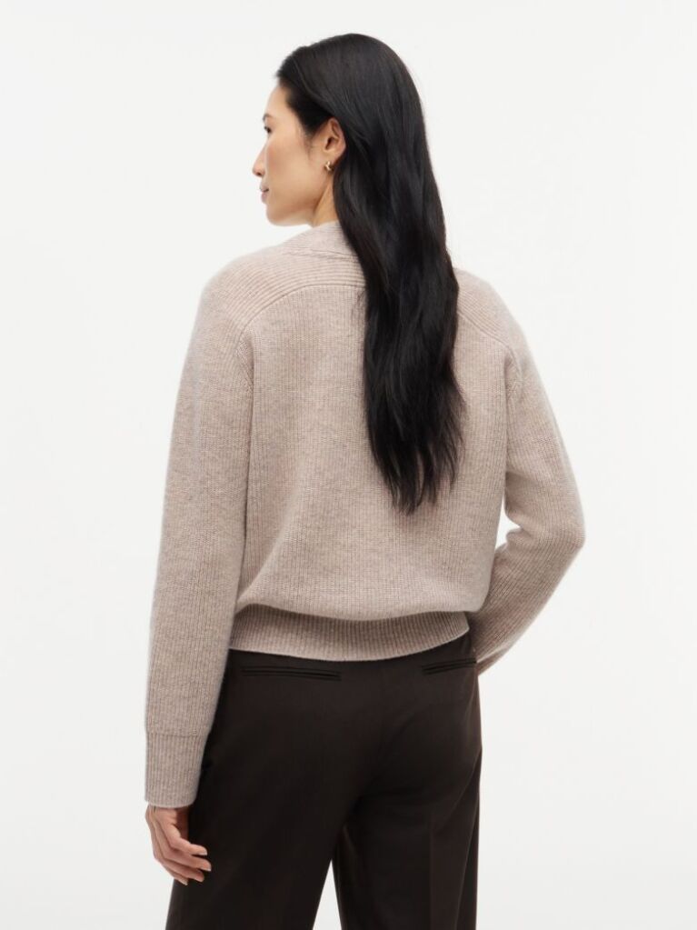 Beige Pure Wool V-Neck Jumper  Women